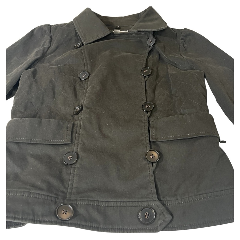 Ann Taylor LOFT Double Breasted Military Style Jacket Olive Green Size Small